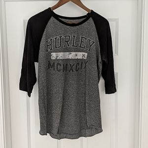 Hurley 3/4 sleeve softball style shirt